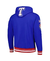 Pro Standard Men's Royal Texas Rangers Mash Up Logo Pullover Hoodie