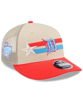 New Era Men's Tan/Coral Detroit Tigers 2024 Mlb All-Star Game Meshback Low Profile 9FIFTY Snapback Hat