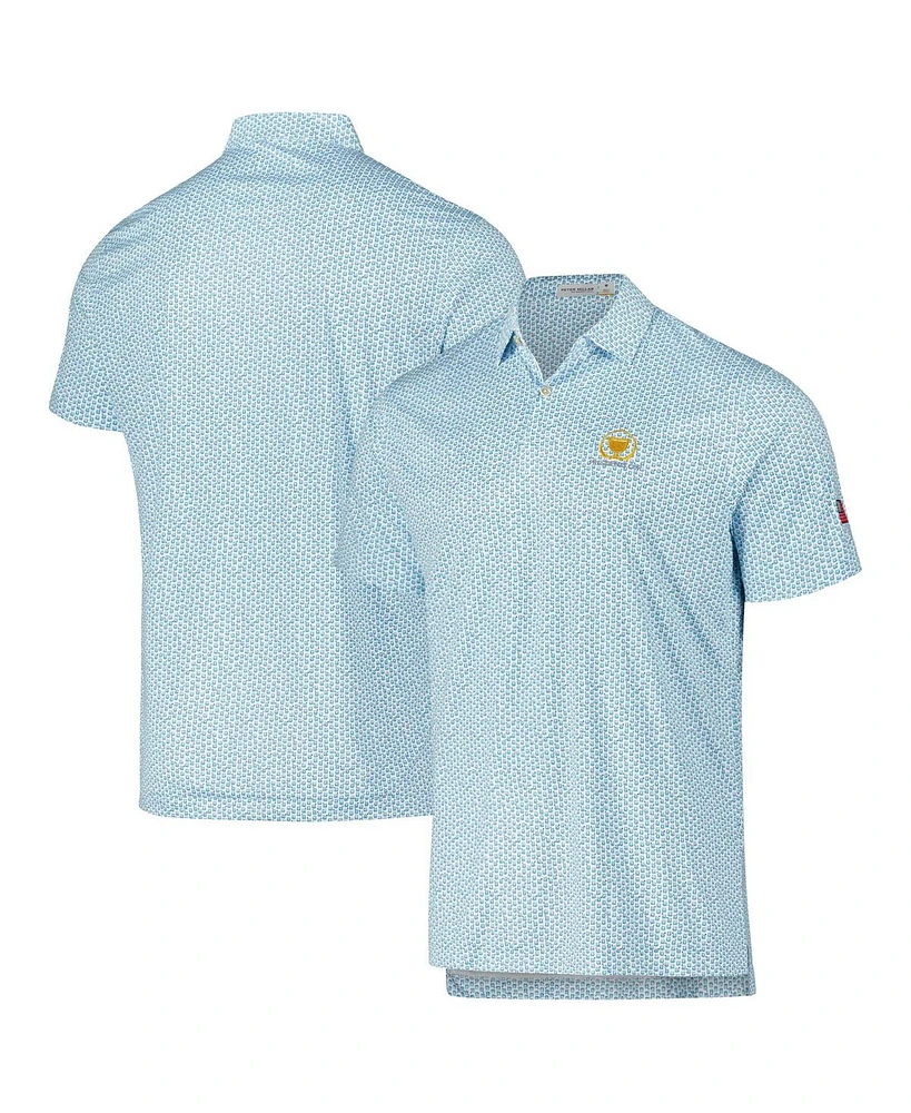 Peter Millar Men's White/Light Blue Presidents Cup Team Usa Featherweight Golf on The Rocks Polo