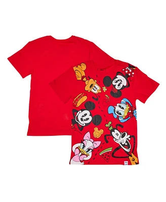 Loungefly Men's and Women's Red Mickey Friends Picnic T-Shirt