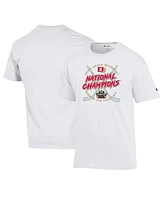 Champion Men's White Denver Pioneers 2024 Ncaa Frozen Four Ice Hockey Tournament Champions Locker Room T-Shirt