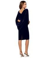 Betsy & Adam Velvet Cape Dress