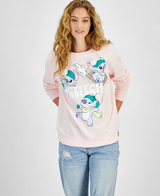 Disney Juniors' Stitch 3D Applique Crewneck Sweatshirt