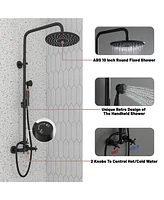 Boyel Living Exposed Pipe Complete Shower System 1-Spray Patterns with 2.5 Gpm 8 in. Wall Mount Dual Shower Heads