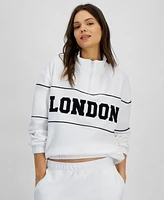 Rebellious One Juniors' London Fleece Half-Zip Sweatshirt