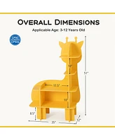 Costway Giraffe Bookcase for Kids 4-Tier Toy Storage Organizer with Open Storage Shelves