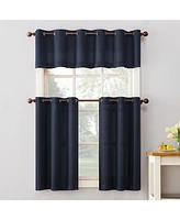 No. 918 Montego Casual Textured Semi-Sheer Grommet Kitchen Curtain Valance