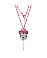 Disney Minnie Mouse Pave Pink Necklace