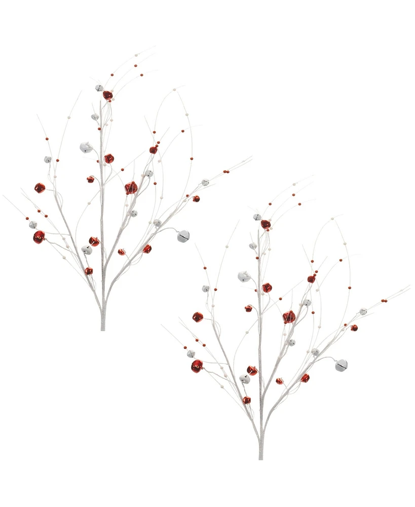 Slickblue Set of 2 Sleigh Bell Sprays – Festive Holiday Decor for Any Home