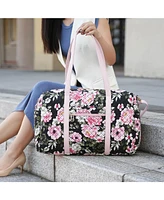 Mkf Collection Khelani Quilted Cotton Botanical Pattern Duffle Bag by Mia K