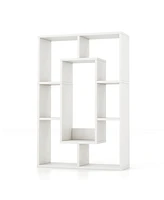Costway 2 Pcs 7-Cube Geometric Bookshelf with Anti-Toppling Device Modern Open Bookcase