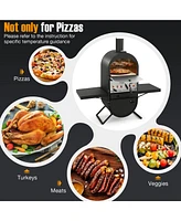 Costway Outdoor Pizza Oven Wood Fired Pizza Oven with 600D Oxford Fabric Cover