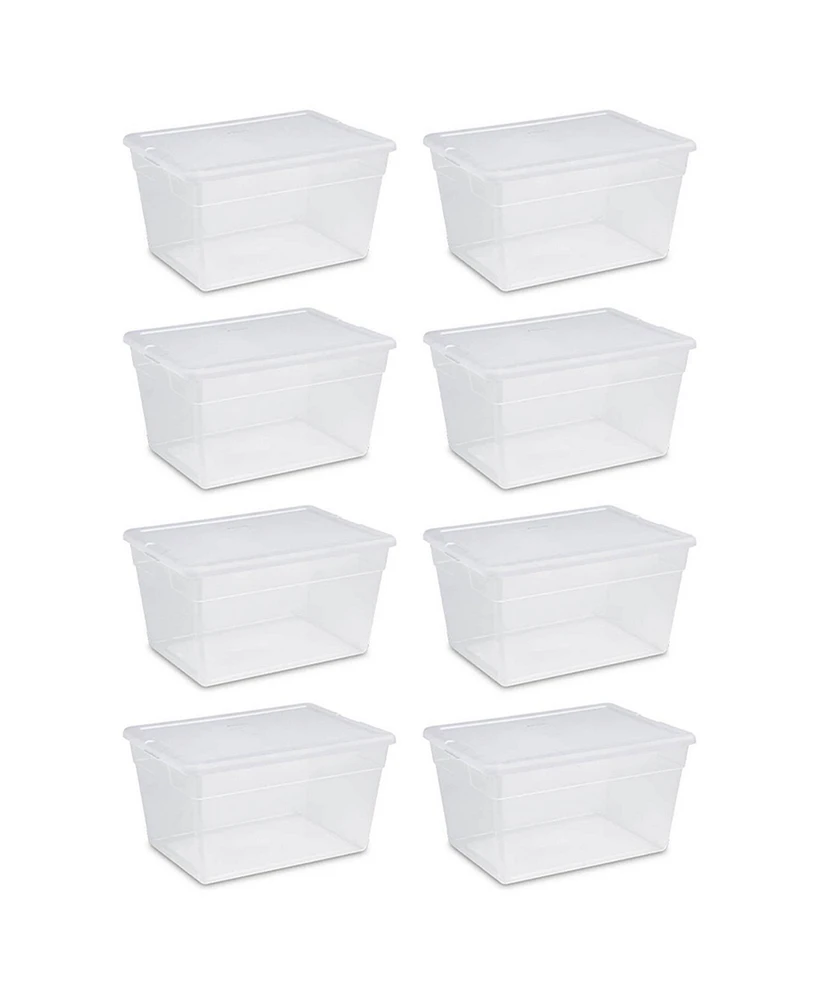 Sterilite 56 Quart Clear Plastic Storage Container with Latching Lid (8 Pack)