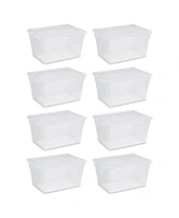 Sterilite 56 Quart Clear Plastic Storage Container with Latching Lid (8 Pack)