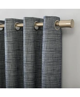 Sun Zero Kline Burlap Weave Thermal Extreme 100% Blackout Grommet Curtain Panel