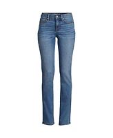 Lands' End Women's Recover Mid Rise Straight Leg Blue Jeans