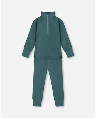 Deux par Big Boys Two Piece Thermal Underwear Set Pine Green