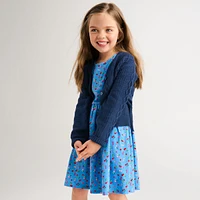 Lands' End Girls Short Sleeve Gathered Waist Jersey Dress