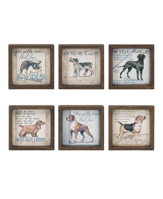 Slickblue Framed Dog Print for Charming Wall Art and Pet-Lover Decor (Set of 6)