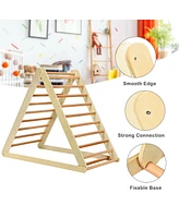 Skonyon Foldable Wooden Triangle Climber with Reversible Ramp for Kids