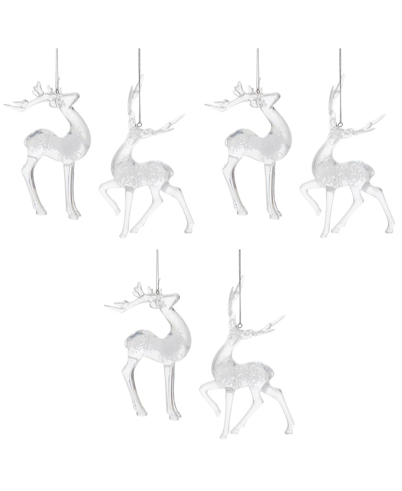 Slickblue Elegant Deer Ornaments for Stylish Holiday Decor (Set of 6)