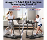 Adjustable Height Foldable Treadmill with Desk for Home/Office