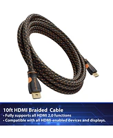 LegitWire 10 ft 4K High Speed Hdmi Cable - 18Gbps Hdmi 2.0 (4K 60hz Hdr Uhd 4:4:4 Chroma) - Ethernet - Locking Head