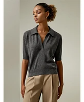 Lilysilk Women's Cashmere Polo Sweater