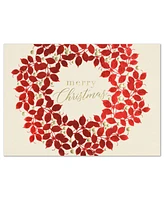 Masterpiece Studios Red Gold Wreath Holiday Boxed Cards