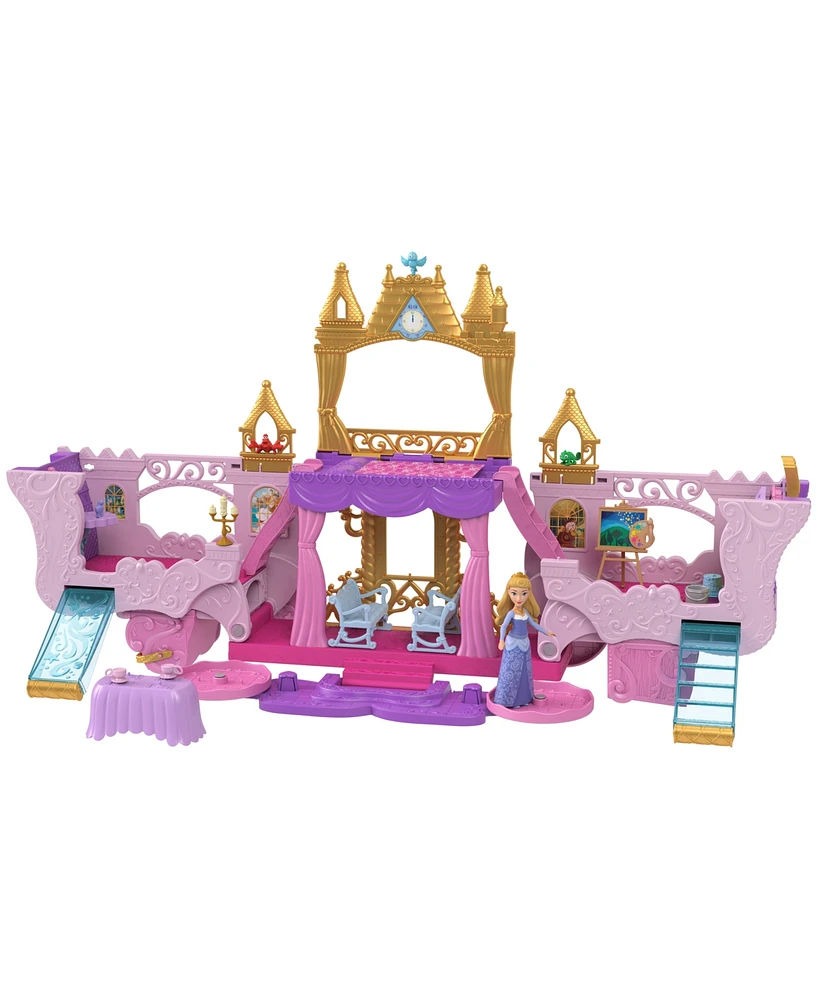 Disney Princess Carriage to Castle Playset with Aurora Small Doll, & 4 Figures - Multi