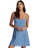 Rvca Juniors' Remi Floral-Print Tie-Back Scoop-Neck Dress