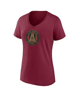 Fanatics Women's Red Atlanta United Fc Logo V-Neck T-Shirt