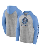 Fanatics Men's Steel New York City Fc Deflection Raglan Pullover Hoodie