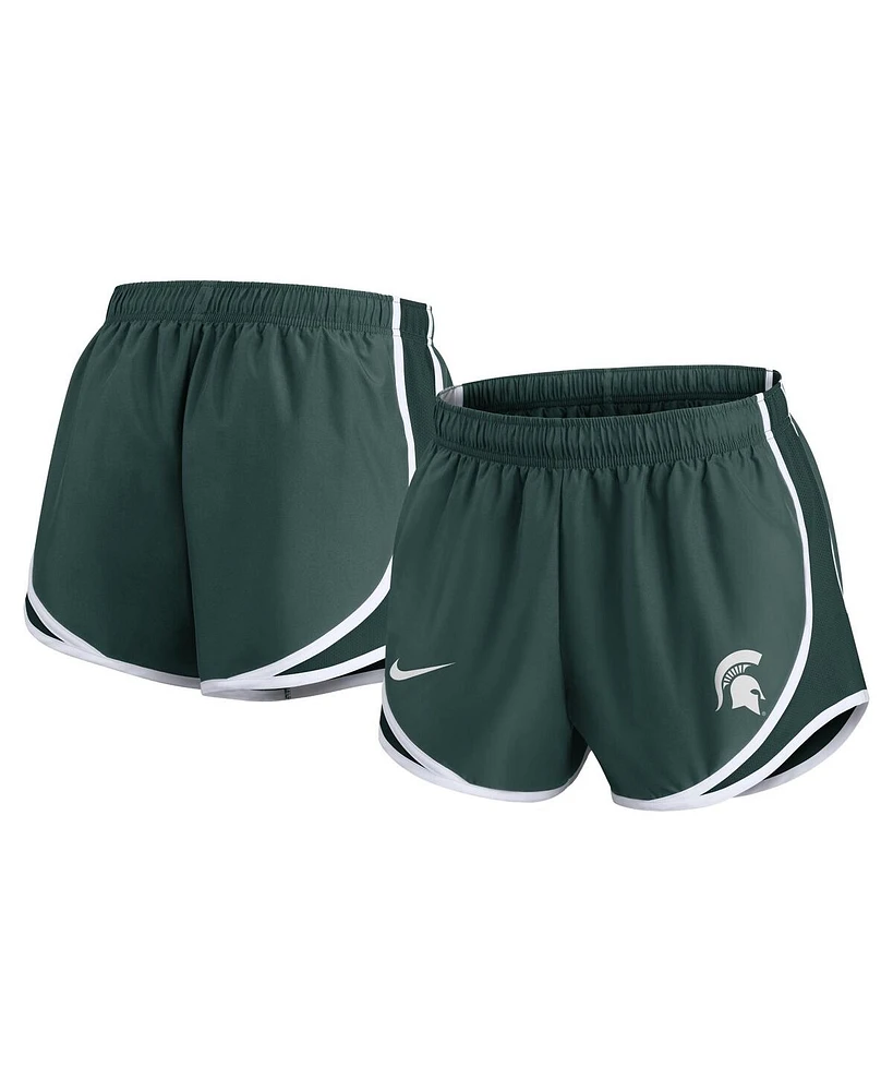 Nike Women's Green Michigan State Spartans Primetime Tempo Performance Shorts