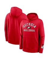 Nike Men's Red Georgia Bulldogs Legacy Foundational Two-Hit Club Performance Pullover Hoodie