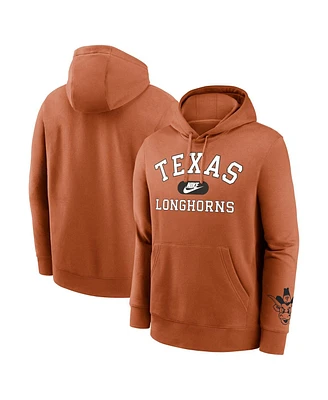 Nike Men's Texas Orange Longhorns Legacy Foundational Two-Hit Club Performance Pullover Hoodie