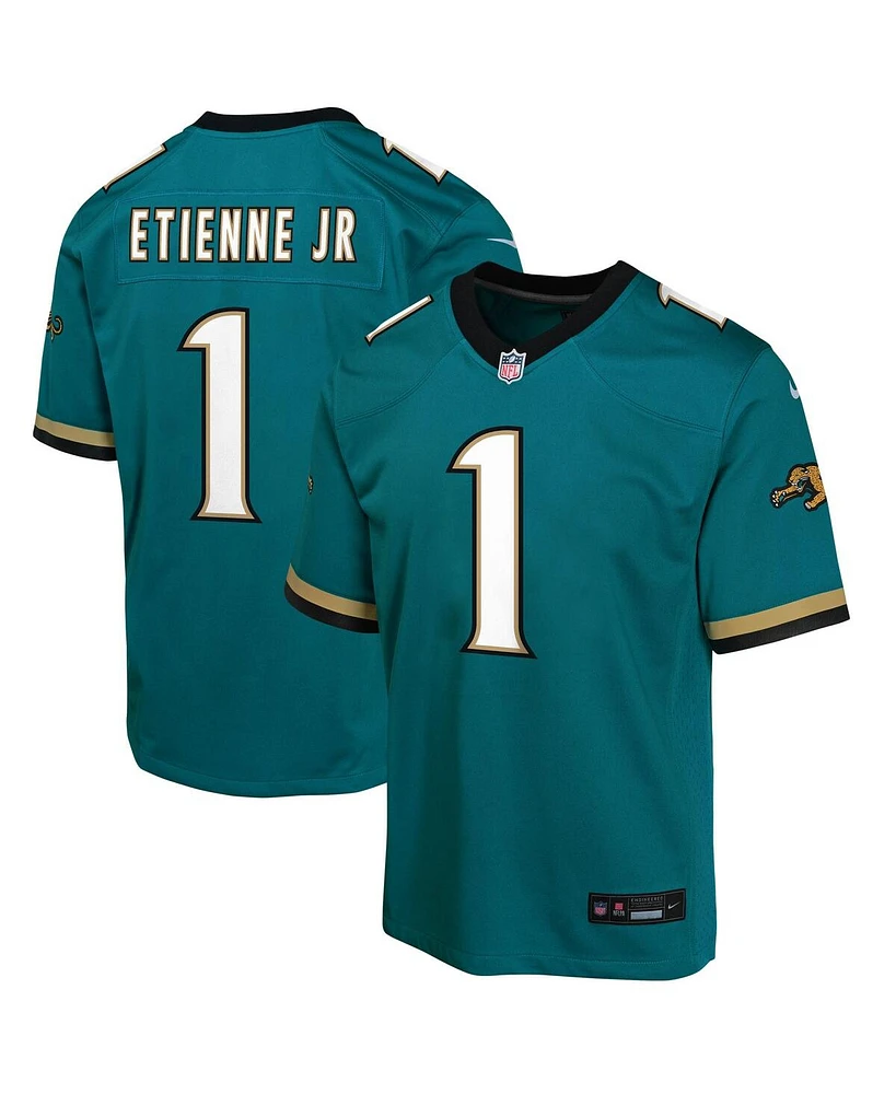 Nike Big Boys and Girls Travis Etienne Teal Jacksonville Jaguars Prowler Throwback Player Game Jersey