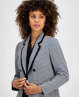 Kasper Women's Faux Double-Breasted Houndstooth Blazer, Regular and Petite Sizes