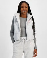 Madden Girl Juniors' Sherpa Hooded Puffer Vest