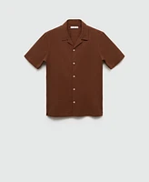 Mango Men's Regular Fit Seersucker Cotton Shirt