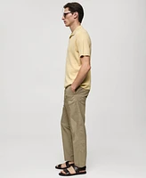 Mango Men's Drawstring Cotton Trousers