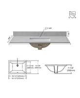 Streamdale Furniture 37 Inches Bathroom Stone Vanity Top Calacatta Engineered Marble With Undermount