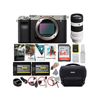 Sony Alpha a7C Mirrorless Camera (Silver) Bundle with Fe 70-200mm Lens