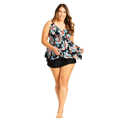 Avenue Plus Size Flare Knit Swim Skirt