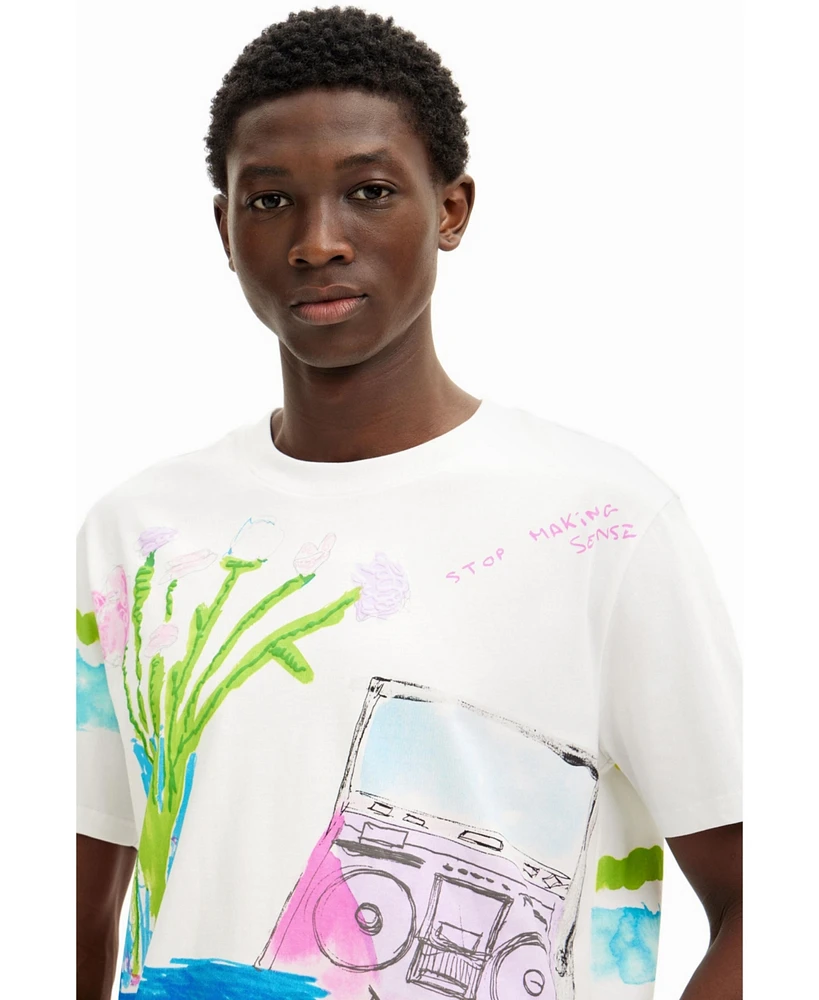 Desigual Men's T-shirt with printed drawings