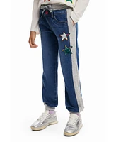 Desigual Girls Girls's Ribbed star jogger pants