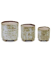 Slickblue Rustic Terra Cotta Footed Planter (Set of 3)