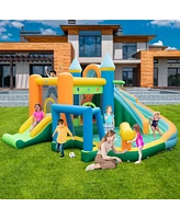 Costway Inflatable Water Slide Kids Blow up Pool Park Climbing Wall with 735W Blower