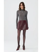 Nocturne Women's Faux Leather Mini Skirt