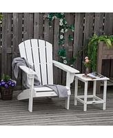 Outsunny Adirondack Chair with Cup Holder, Hdpe, White